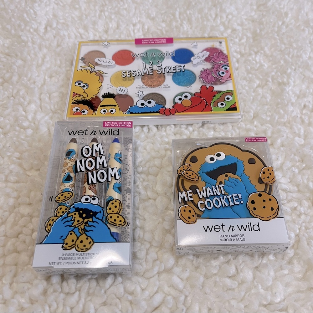 NEW Wet n Wild X Sesame Street Makeup 3 Piece Limited Edition Bundle